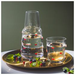 ГРАФИН С КРЫШКОЙ-СТАКАНОМ "FRUITY CHERRY" 890/330 МЛ