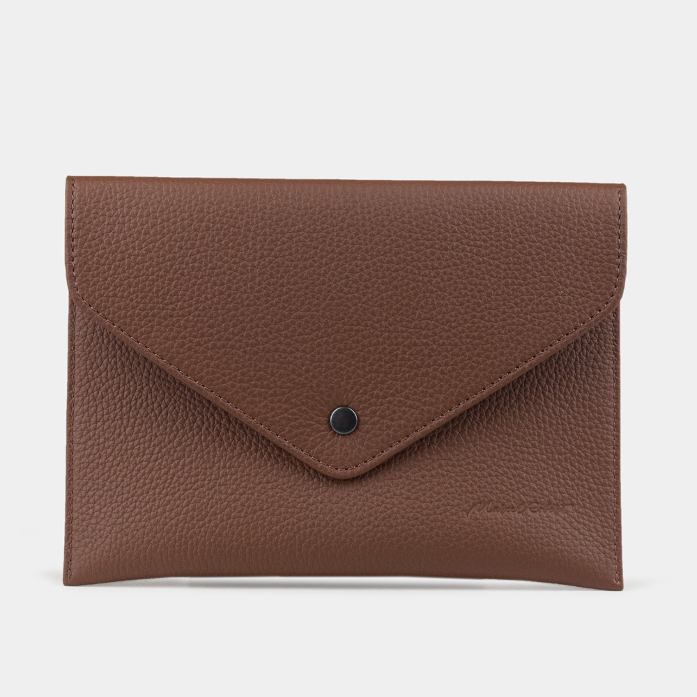 Конверт для хранения из кожи теленка, цвета шоколад