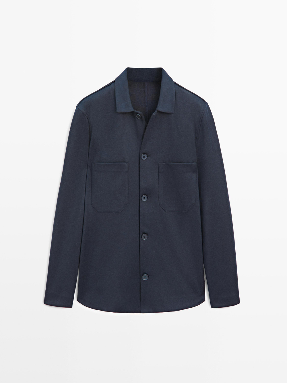 Massimo Dutti Куртка-рубашка с карманами на пуговицах, темно-синий