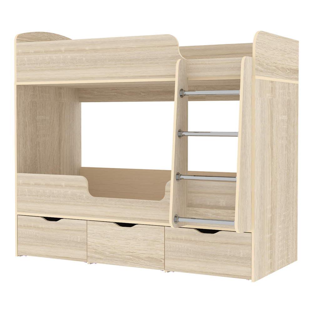 Кровать двухъярусная КарИВи Малыш Двойняшка Дуб Сонома Дуб Сонома