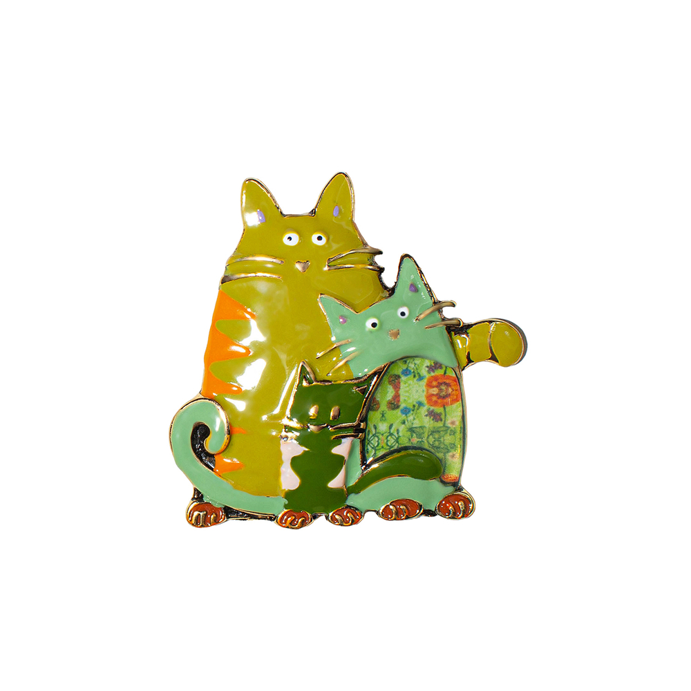 Брошь Shadore Котики XZ2051.19 G/G