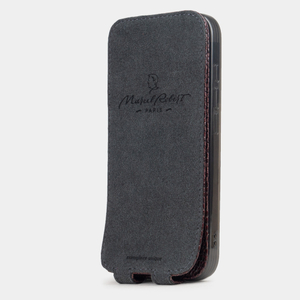 Чехол для iPhone 16 Pro Max кожаный, ящерица бордового цвета