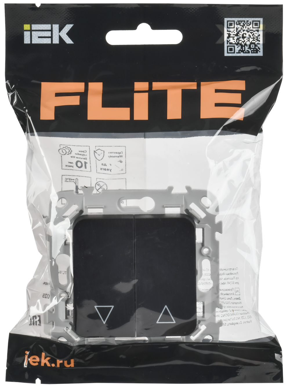 FLITE Выключатель жалюзи 10А ВЖ52-2-0-ФлЧ черный IEK