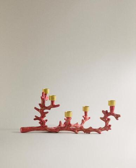 ZARA HOME - MARISA BERENSON МЕТАЛЛИЧЕСКИЙ ПОДСВЕЧНИК, КОРАЛЛОВЫЙ