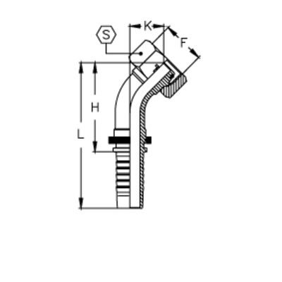 Фитинг DN 10 DKO-S (Г) 22x1.5 14 (45)