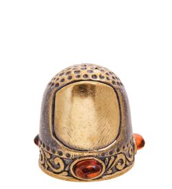 AM-3556 Наперсток «Палец» (латунь, янтарь)