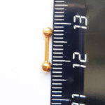 Микроштанга 6 мм с шариками 3 мм, толщина 1,2 мм. Медицинская сталь, титановое покрытие ( золотистая) 1 шт.
