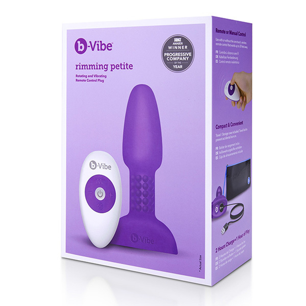 Фиолетовая анальная премиум-пробка с римминг эффектом b-Vibe Rimming Petite BV-006-PUR
