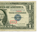 Банкнота США 1 доллар (серебряный сертификат) 1957A C 12322227 A. VF (Красивый номер)
