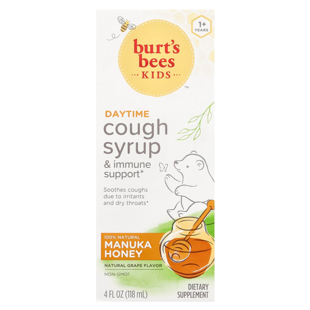 Burt's Bees, Для детей, сироп от кашля и поддержки иммунитета, для детей от 1 года, со вкусом натурального винограда, 118 мл (4 жидк. унц.)