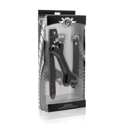 Черный кляп в форме косточки Hound Adjustable Dog Bone Gag (Цвет: черный)