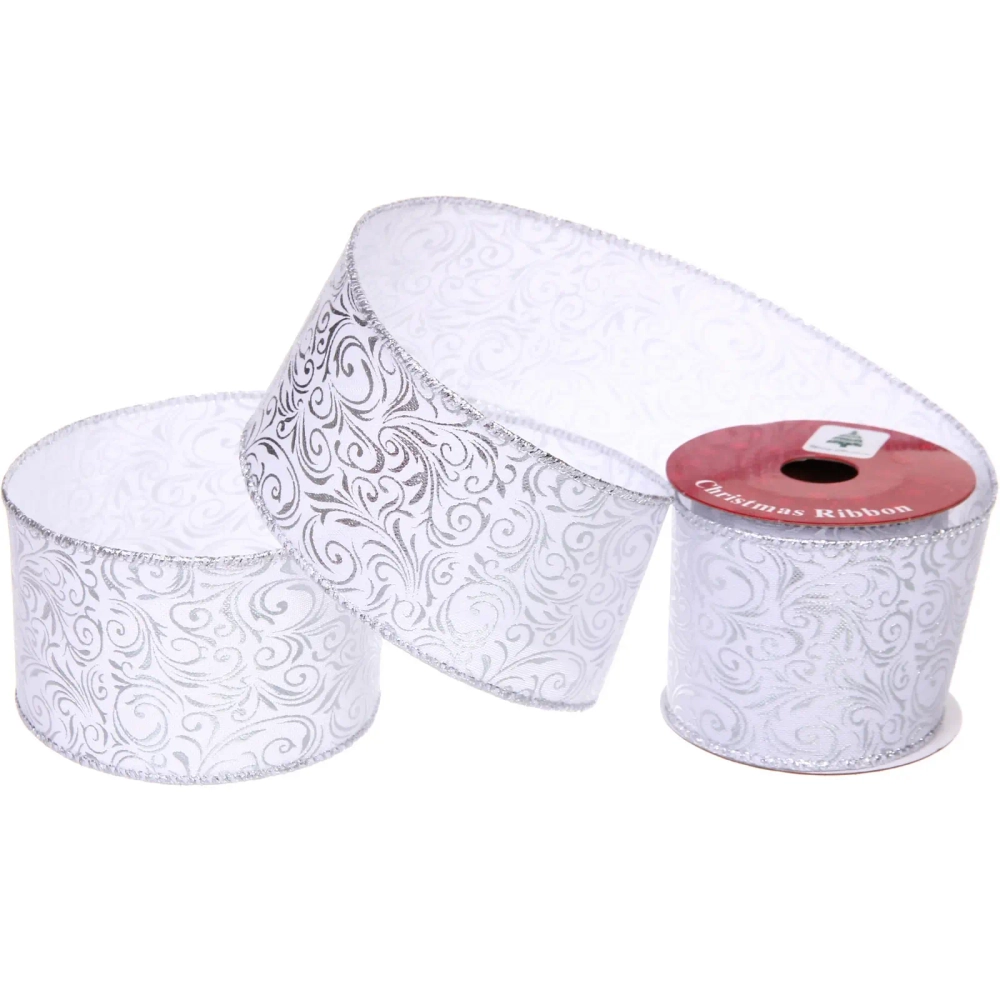 Лента для декорирования «Торжество» 6,3 см, 2,7 м, Серебро