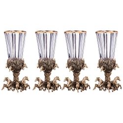 НАБОР ИЗ 4-Х ЛАФИТНИКОВ ДЛЯ ВОДКИ "ЛОШАДИ" 50 МЛ. (КОР=1НАБОР.)