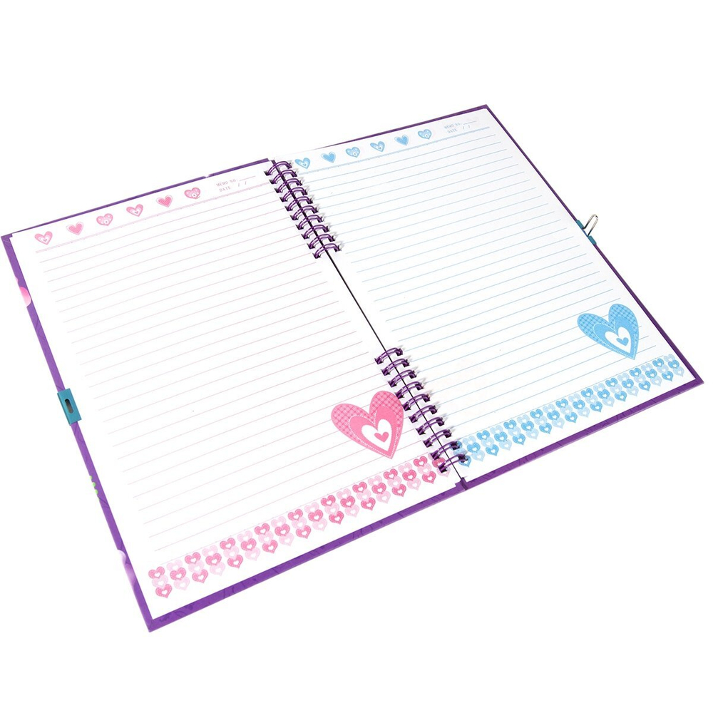 Блокнот 18,5 см * 27 см, гребень, Alingar, ламинация, глиттер, аппликация, замочек, 55 л., "Кружевная бабочка", малиновый