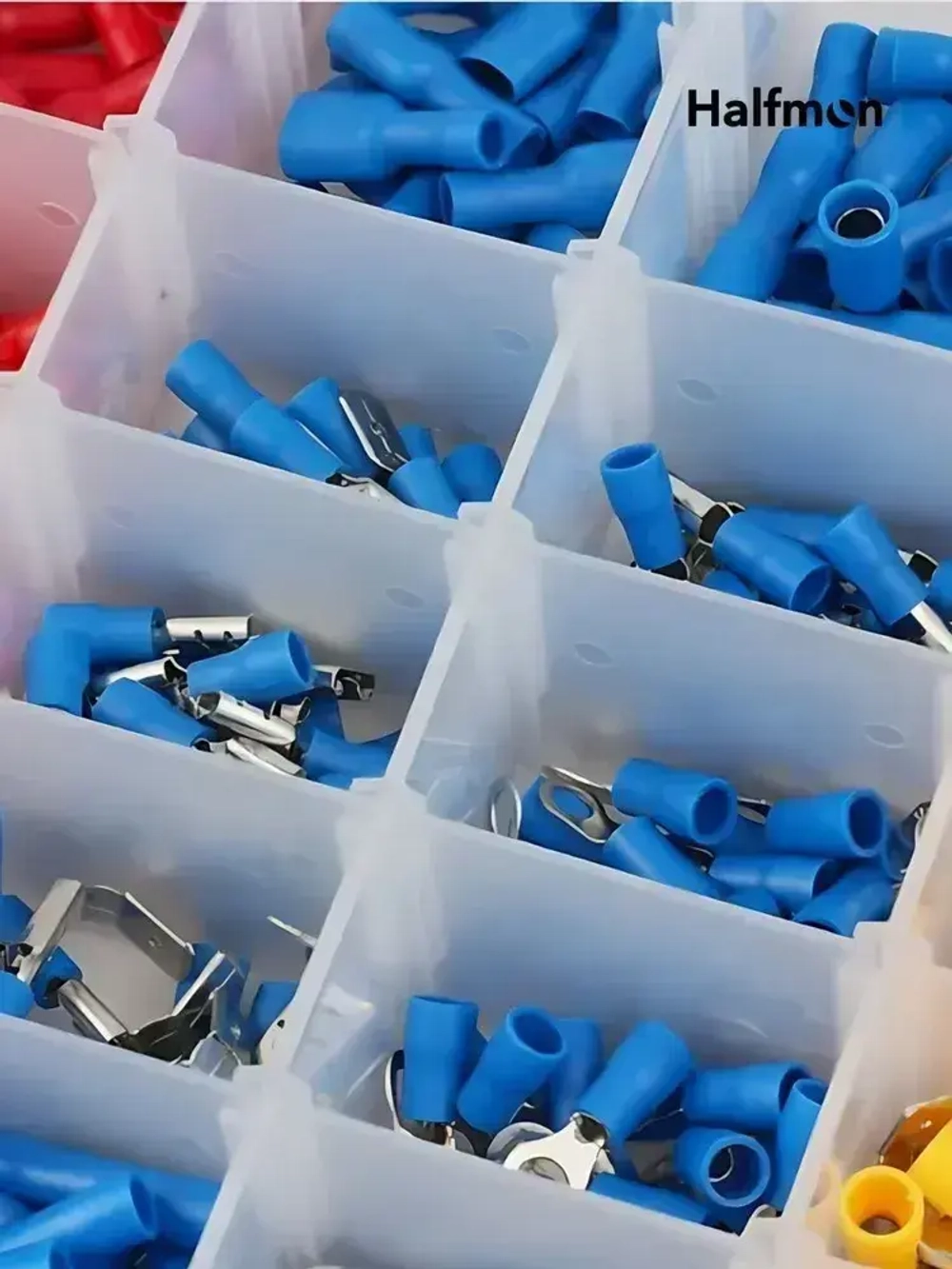 Клеммы обжимные для проводов с изолятором набор 280 шт в кейсе. Колодка клеммная, Кабельный наконечник.