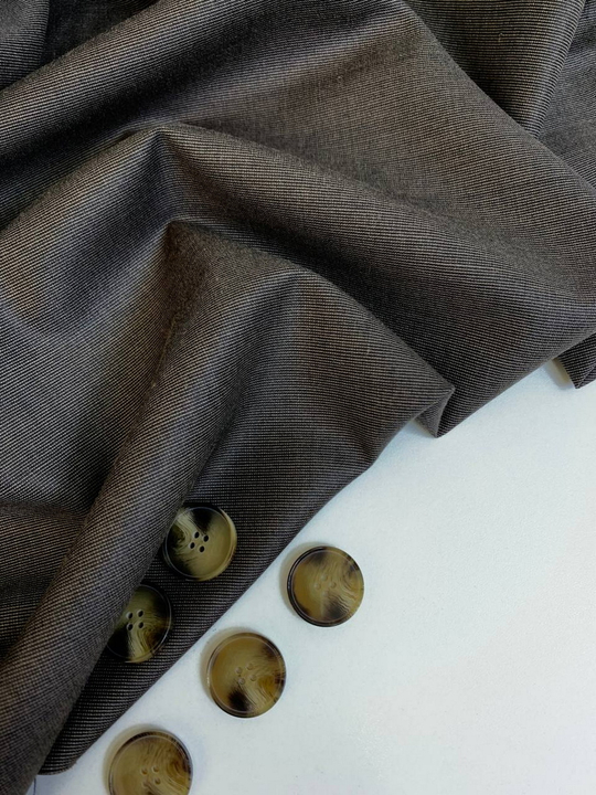 Костюмная вискоза, коричневый, меланж,