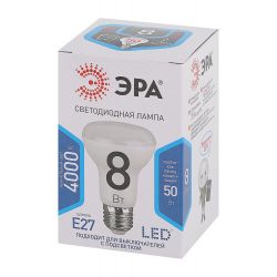 Лампочка светодиодная ЭРА STD LED R63-8W-840-E27 Е27 / Е27 8Вт рефлектор нейтральный белый свет