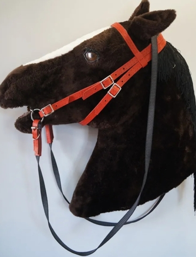 Узда кожаная, цвет красный (без капсуля)