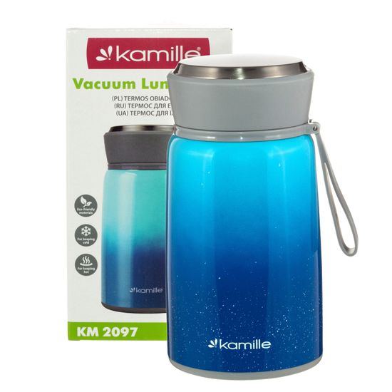 Термос для еды 800 мл. из нержавеющей стали Kamille KM 2097 с ложкой