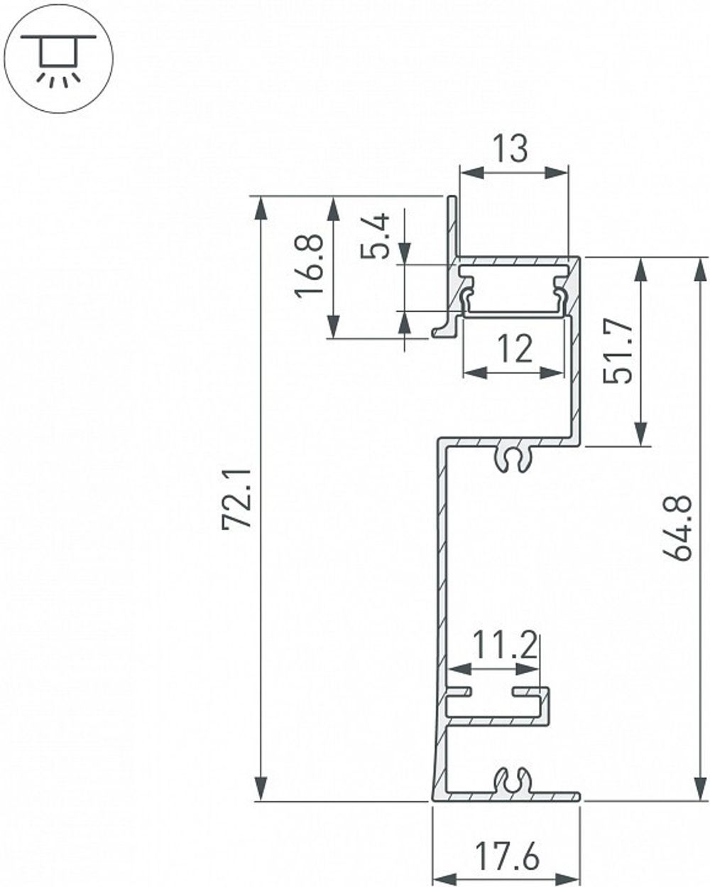 Профиль для плинтусов Arlight ARH-PLINTUS 043480