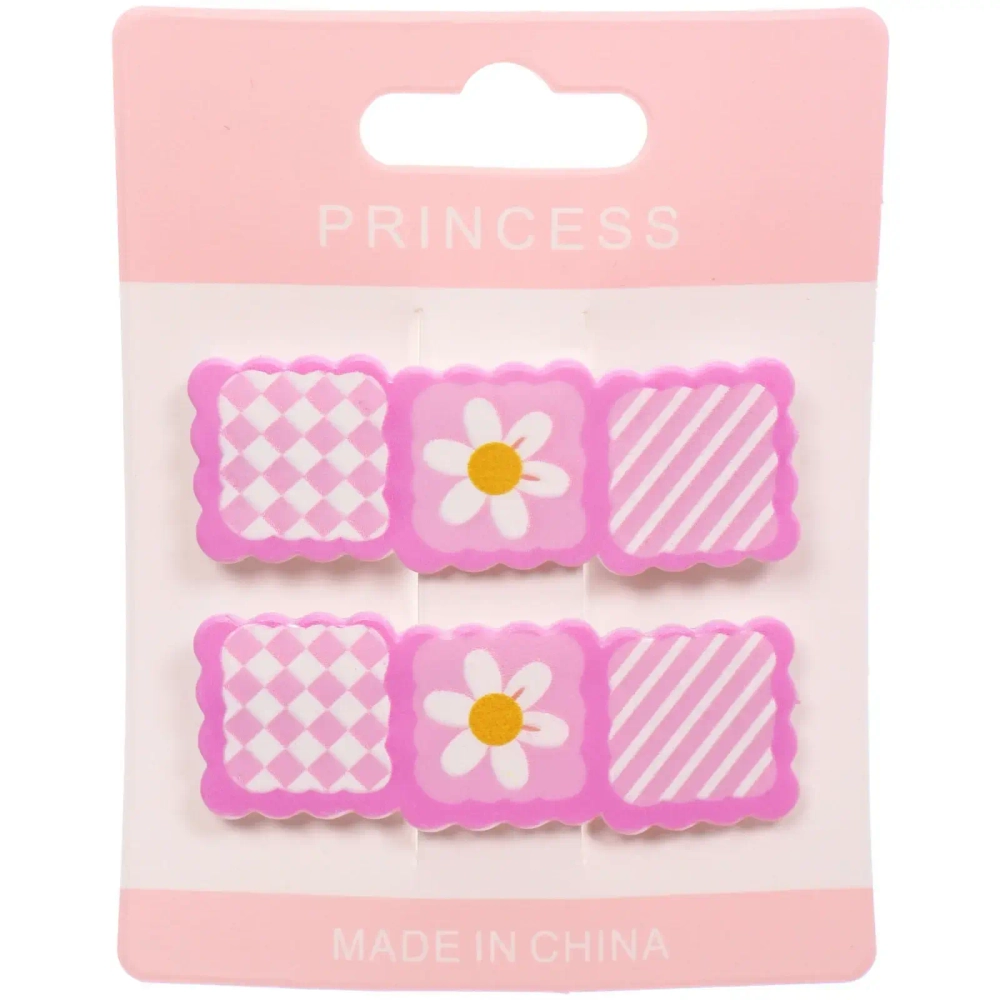 Зажимы для волос детские 2шт «КАРАМЕЛЬ», нежные ромашки, 5.5*.1.7см