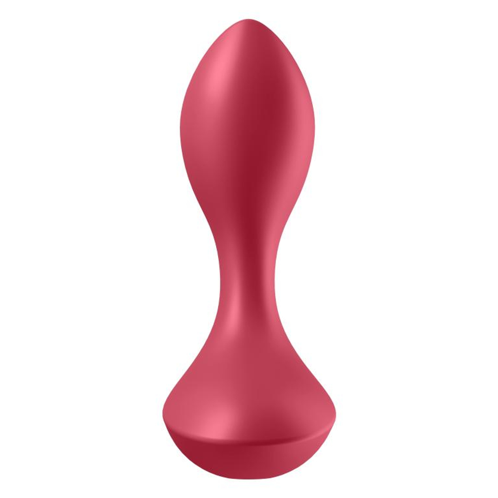 Красный вибромассажёр Satisfyer Backdoor Lover - 14 см.