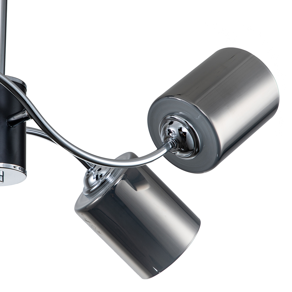 Светильник на штанге 4x60Вт E27, металл/стекло, черный/хром