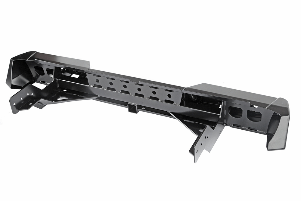 Бампер силовой задний Mitsubishi L200 2015-2019 с квадратом под фаркоп и фонарями РИФ