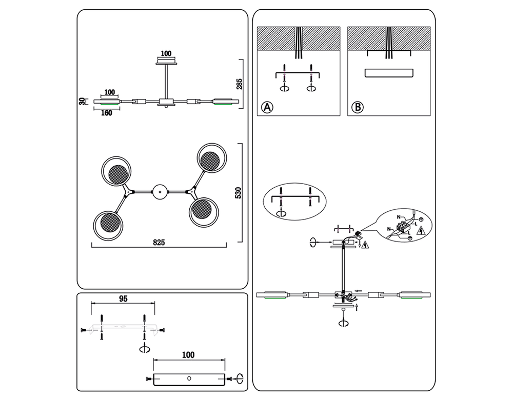 Ambrella Подвесной светодиодный светильник LineTech FL51609