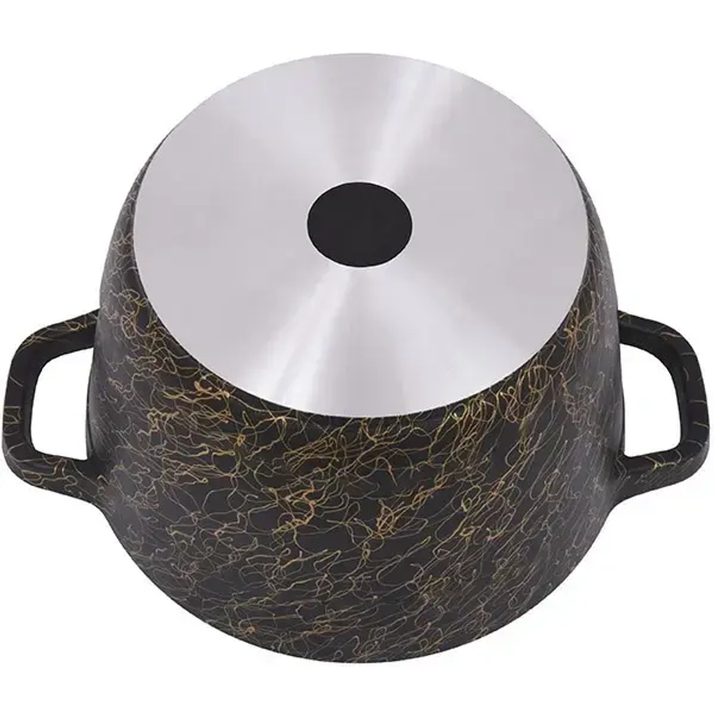 Кастрюля 4,5л «Грация» (черный/золото) со стеклянной крышкой кчз45а