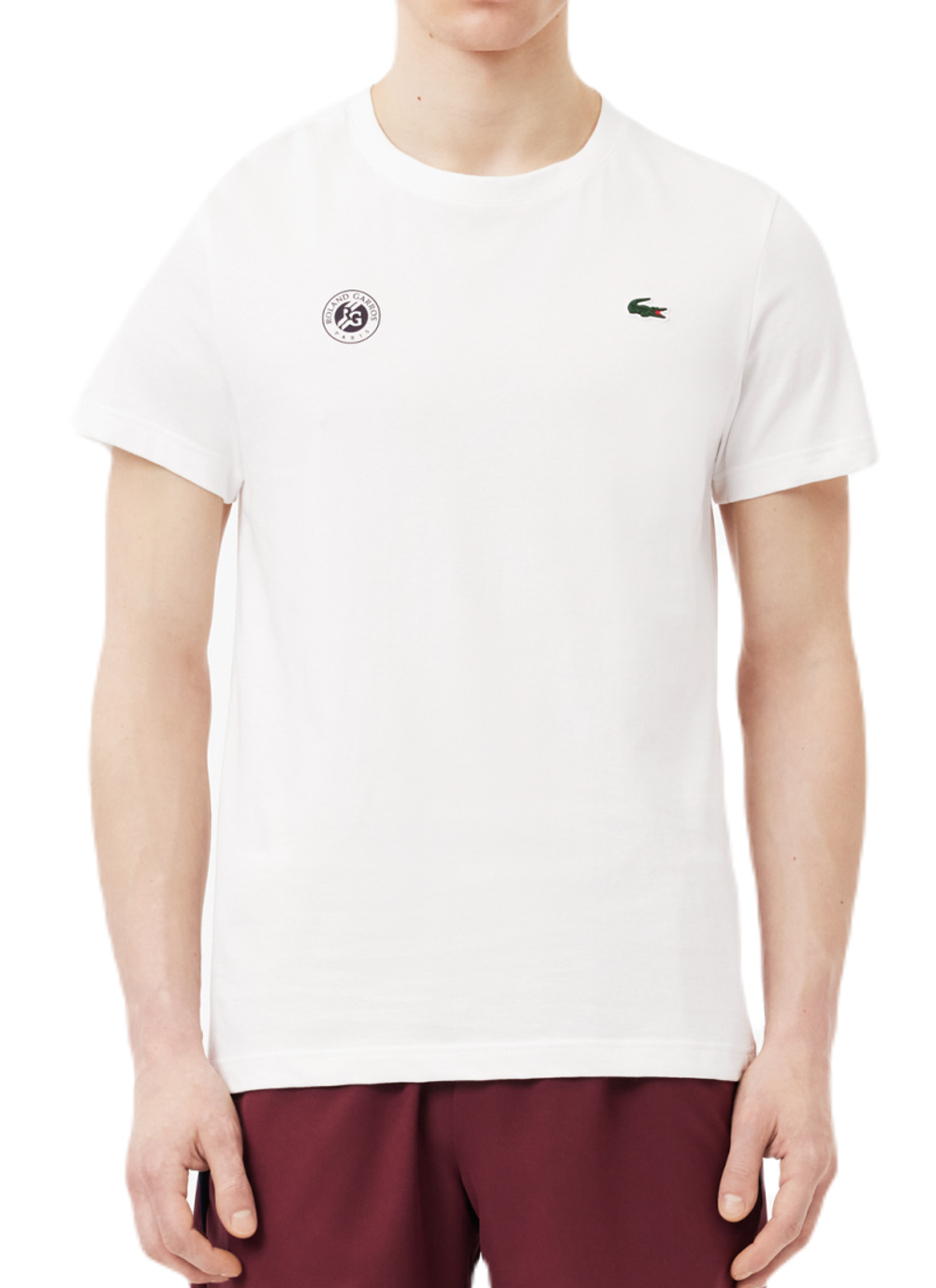 Мужская теннисная футболка Lacoste Ultra-Dry Sport Roland Garros Edition Tennis T-Shirt - белый