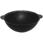 Казан чугунный 8 литров с крышкой с круглым дном