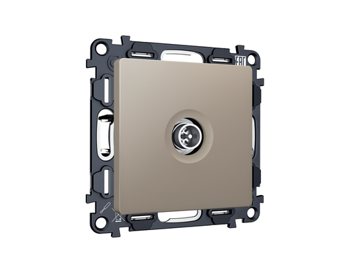 MA373005 Комплект механизм TV розетки оконечной экранированной 5-1000MHz 3dB ALFA Серо-бежевый матовый QUANT (AP3730, VM199)