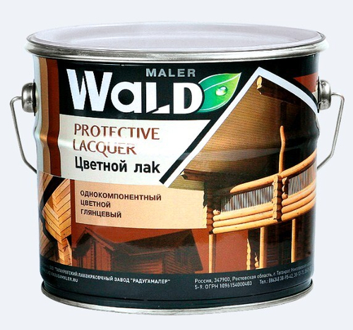 Лак WALD глянцевый еловая зелень  1л   РАДУГА