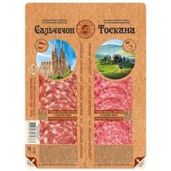 НАРЕЗКА МЯСНАЯ ИСТОРИЯ 2 В 1 МИКС 100 ГР САЛЬЧИЧОН/ТОСКАНА С/К