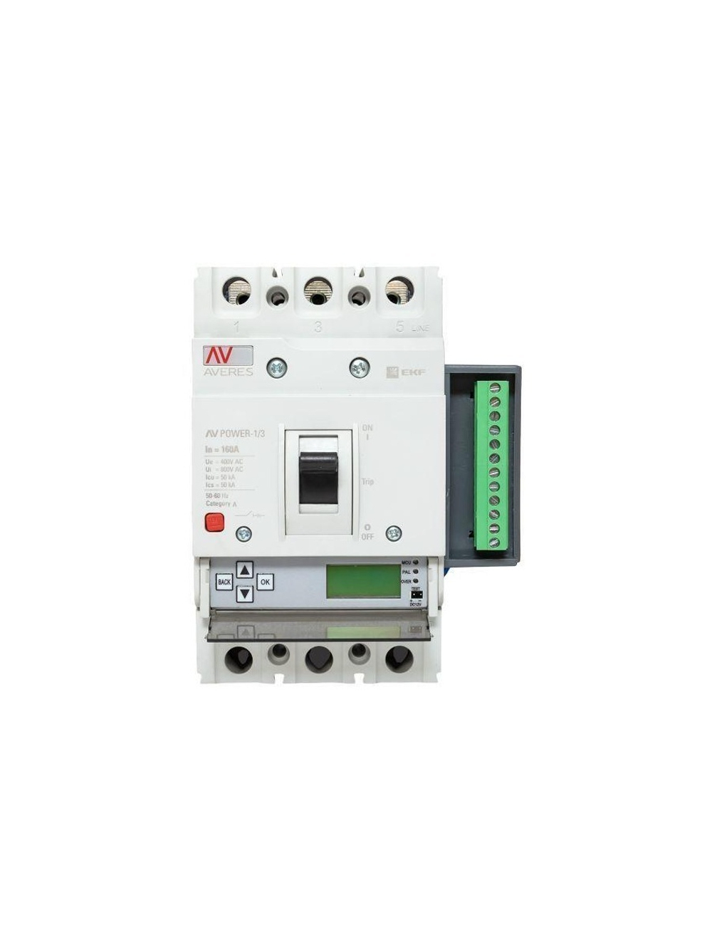 Выключатель автоматический 3п 160А 50кА AV POWER-1/3 ETU6.2 AVERES EKF mccb-13-160-6.2-av