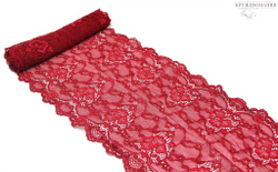 Эластичное кружево, ОПТ, темно-красный, 20,5 см (Арт.: EK-1005), м