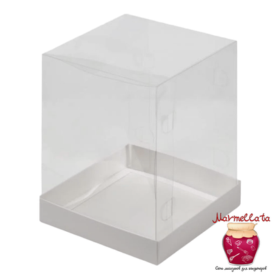 Упаковка с прозрачной крышкой 100*100*140 мм, БЕЛАЯ