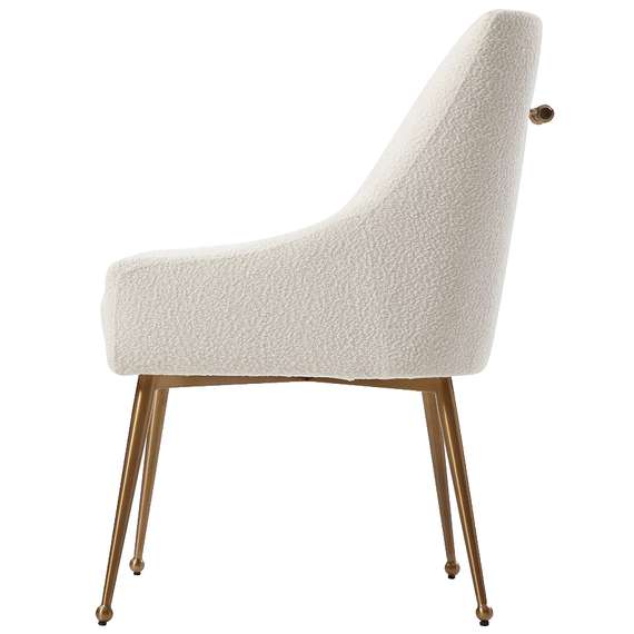 Стул Senna, белое букле с золотыми ножками | Купить в Hallberg.ru