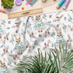 Ткань таффета девочка крольчонок