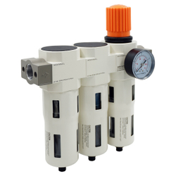 WDK-70760FA Блок подготовки воздуха 3/4", 16 бар, трехступенчатый с влагоотделителем 25-5-0.3 мк, автоматический сброс