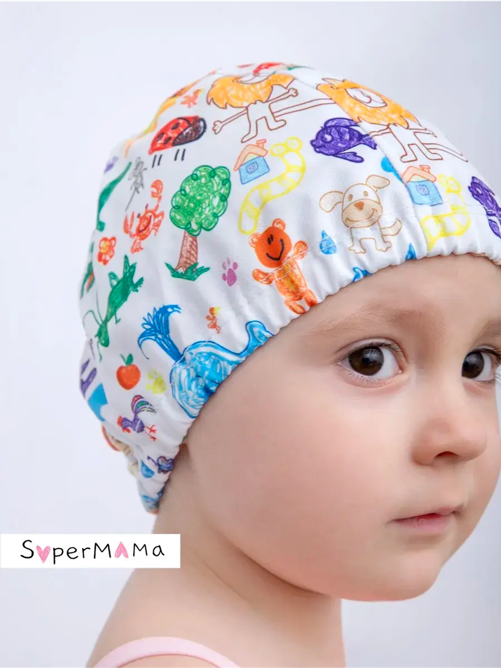Шапочка для плавания детская непромокаемая для бассейна