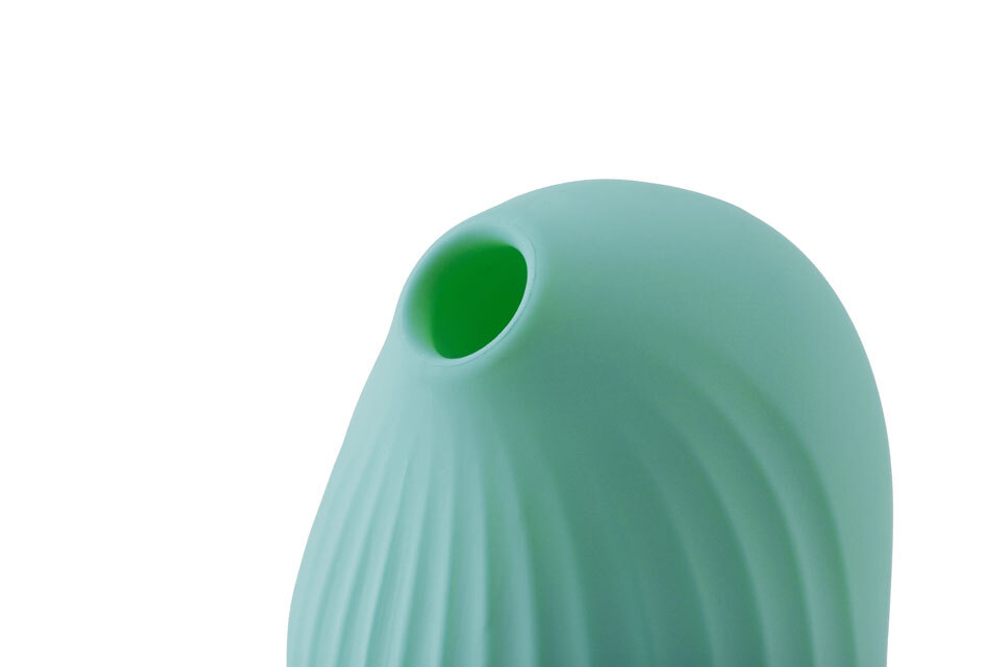 Нежно-зеленый вибростимулятор с функцией вакуумной стимуляции Cuddly Bird