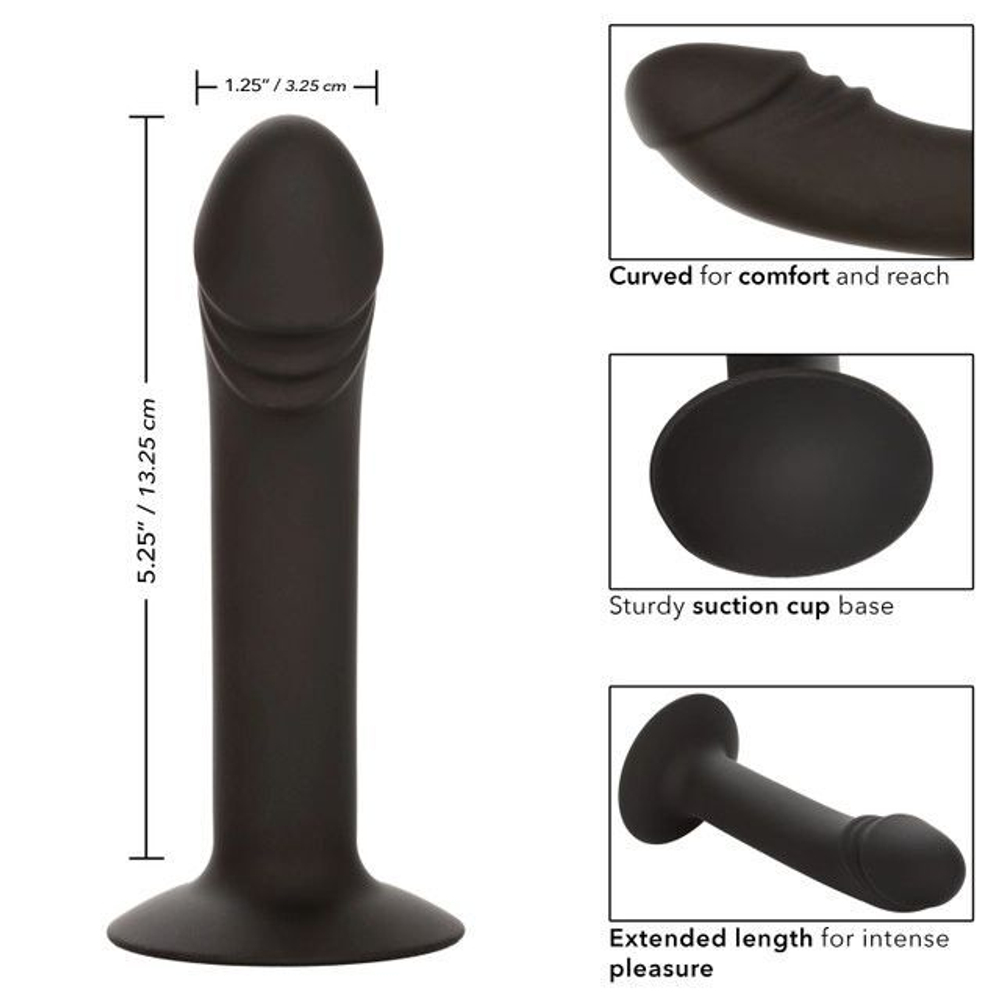 Черный анальный фаллоимитатор Silicone Curved Anal Stud