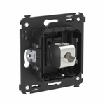 Компьютерная розетка RJ-45 без шторки в стену, кат.6А одинарная экранированная, "Avanti", "Черный матовый"