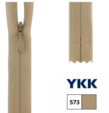 Молния YKK потайная неразъемная, тип 2 , 573 бежевый,
