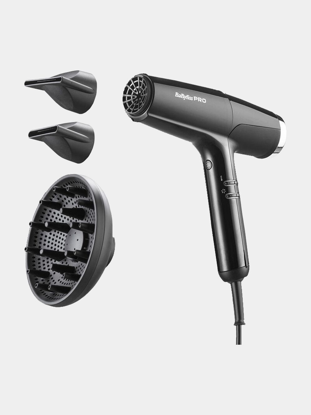 Профессиональный фен BaByliss PRO Falco BAB8550BE Black&Silver - 3