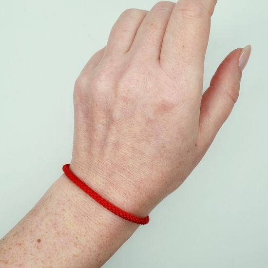 500161 Браслет текстильный. Иисусова молитва, Замок - рыбка. 3 мм