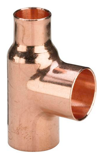 Viega тройник медный 22х22х15 мм. редукционный переходной (серия 95130 медные фитинги под пайку)