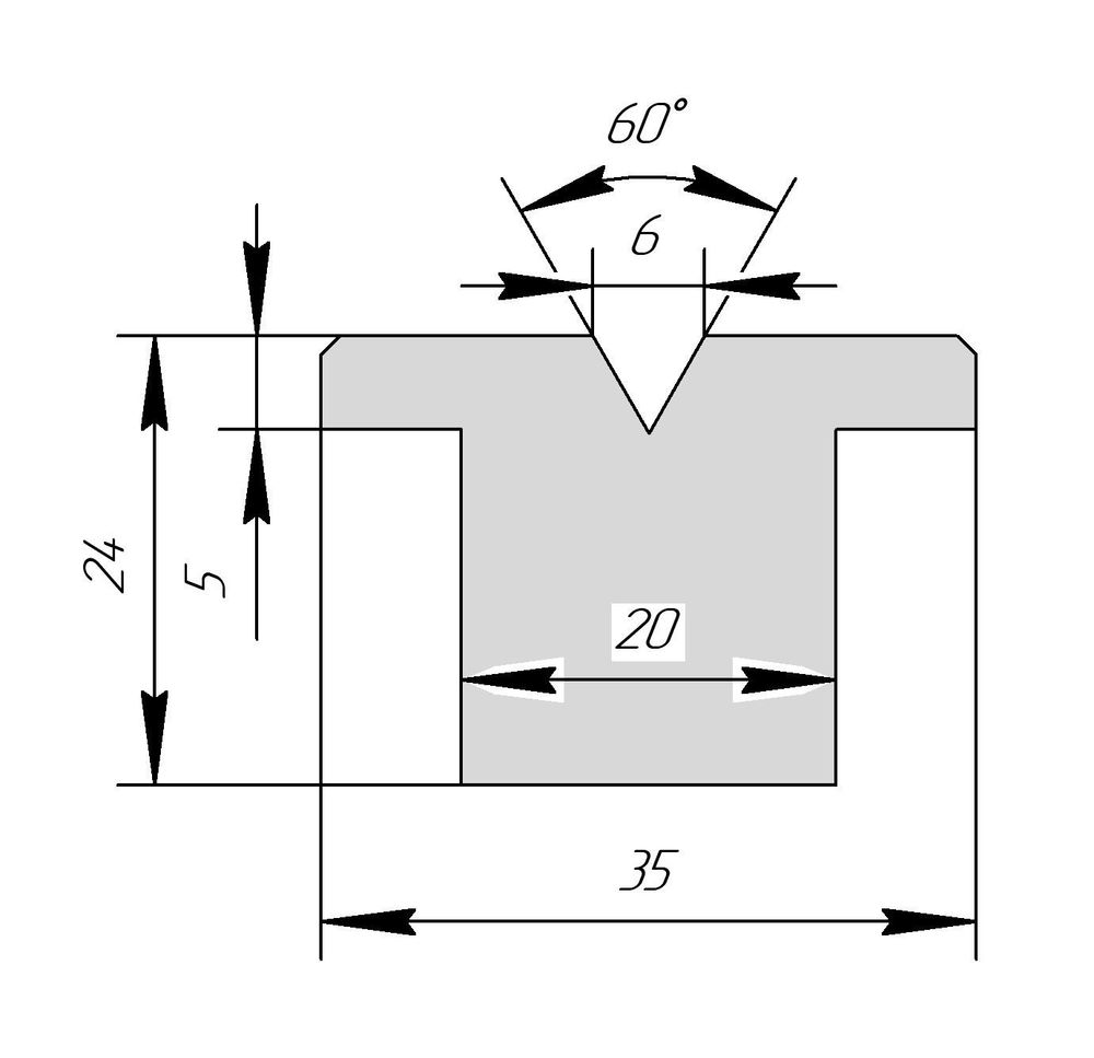 Полиуретановая вставка IPU 32606 60° V6